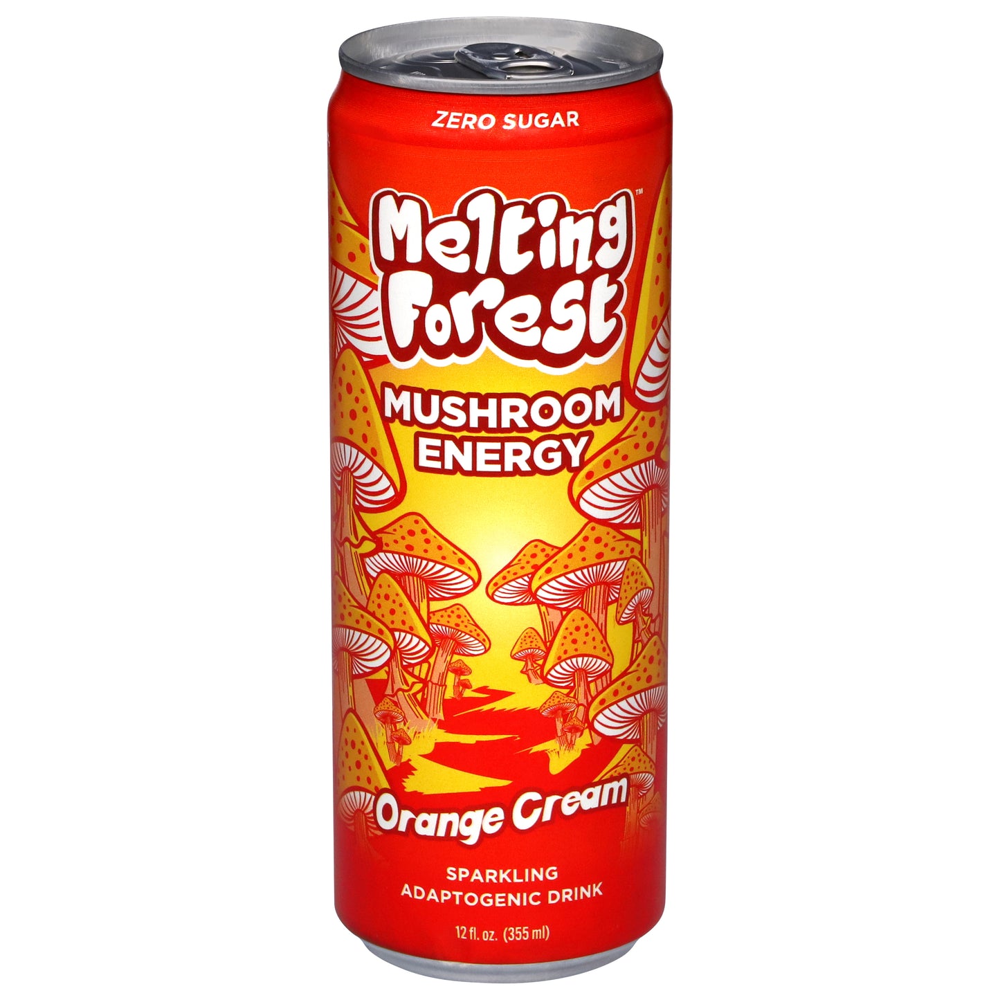 Melting Forest Zero Sugar Mushroom Energy Sparkling Orange Cream Adaptogenic Drink 12 fl oz