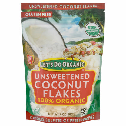 Let's Do Organic Unsweetened Coconut Flakes 7 oz Stand Pack
