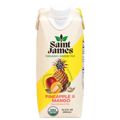 Saint James Organic Pineapple & Mango Green Tea 16.9 fl oz