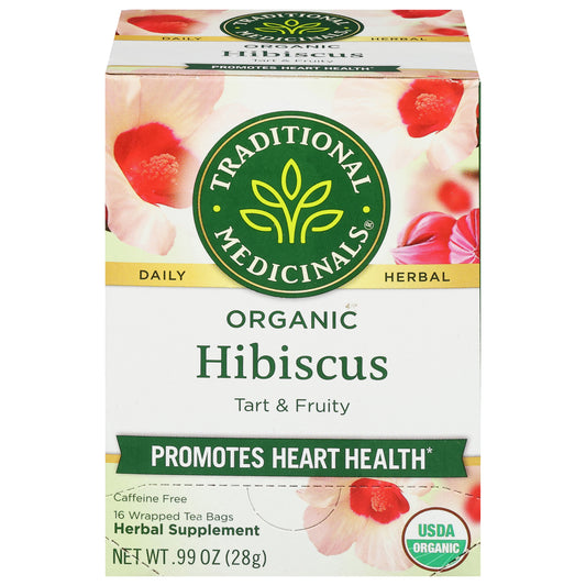 Traditional Medicinals Caffeine Free Organic Hibiscus Tea Bag 16 Tea Bags