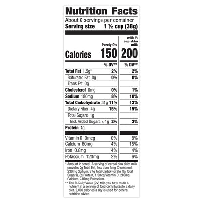 Cascadian Farm Organic Purely O's Cereal, 8.6 ounces