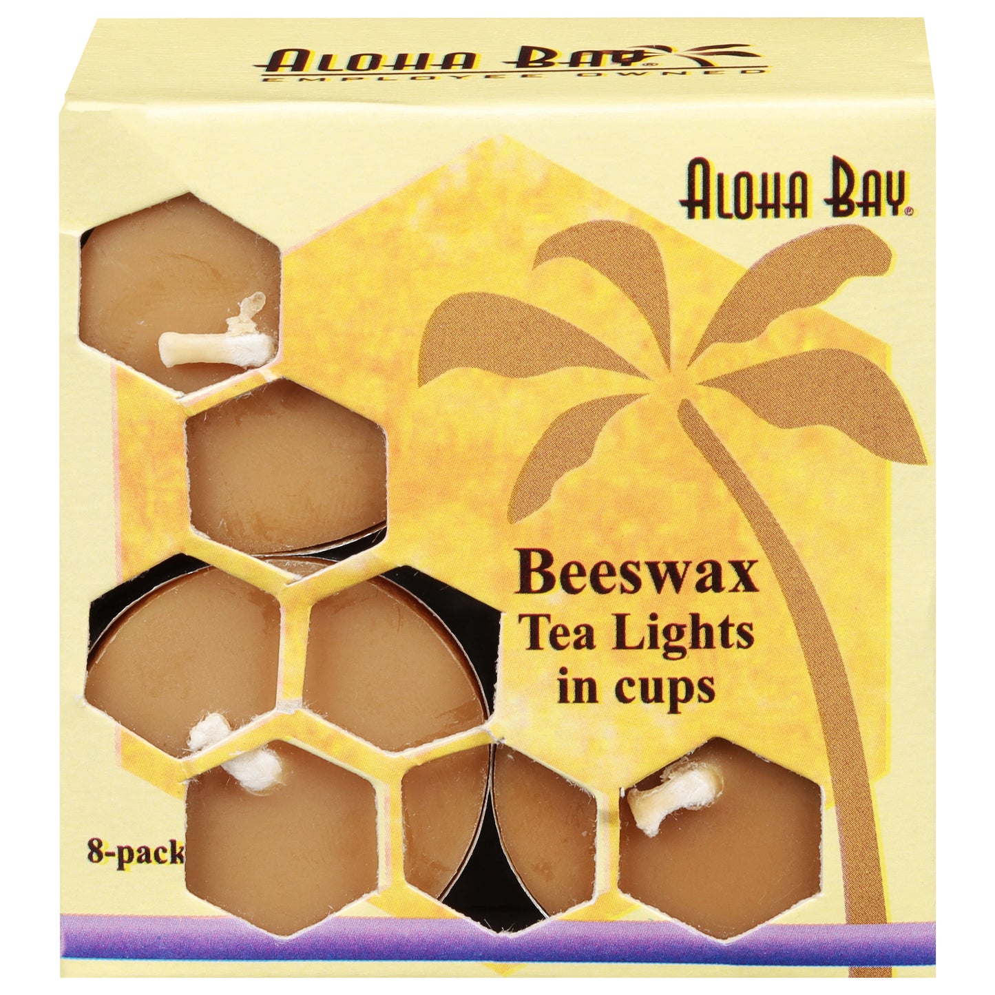 Aloha Bay Beeswax Tea Lights in Cups 8 ea