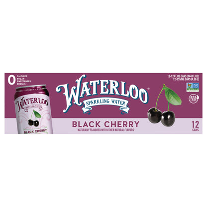 Waterloo Black Cherry Sparkling Water - 12pk / 12 fl oz Cans