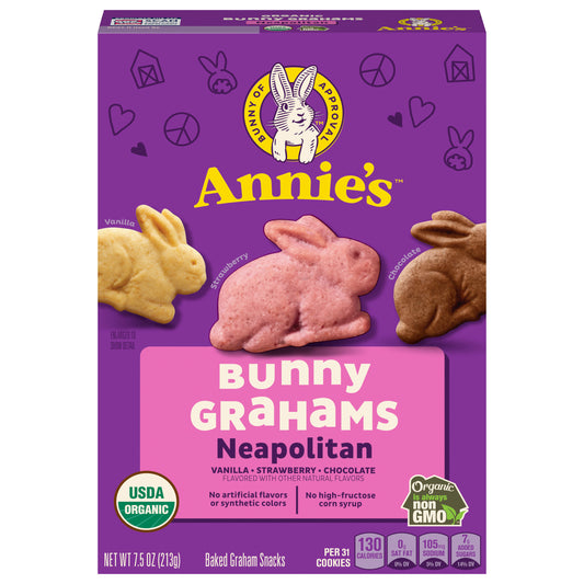 Annie's Organic Bunny Grahams Snacks, Neapolitan, 7.5 oz