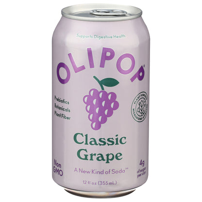 OLIPOP Classic Grape, A New Kind of Soda 12 fl oz