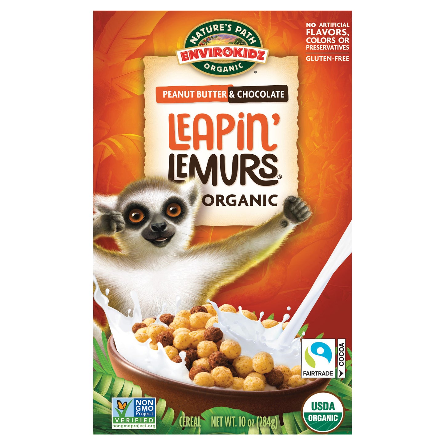Nature's Path Envirokidz Organic Leapin' Lemurs Cold Cereal 10oz Box