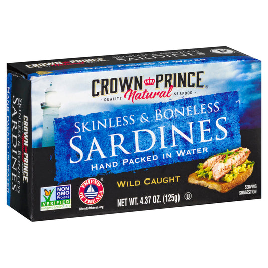 Crown Prince Natural Skinless & Boneless Wild Caught Sardines 4.37 oz