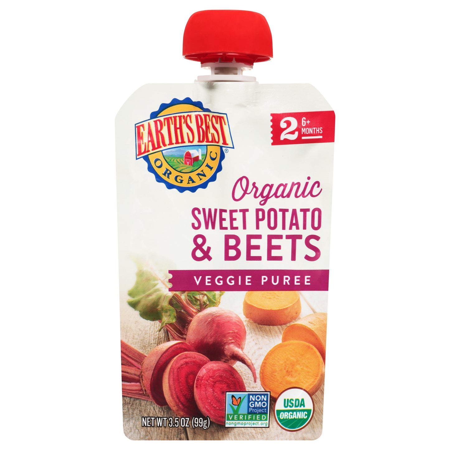 Earth's Best Organic Stage 2 Sweet Potato & Beets Organic Veggie Puree 3.5 oz. Pouch
