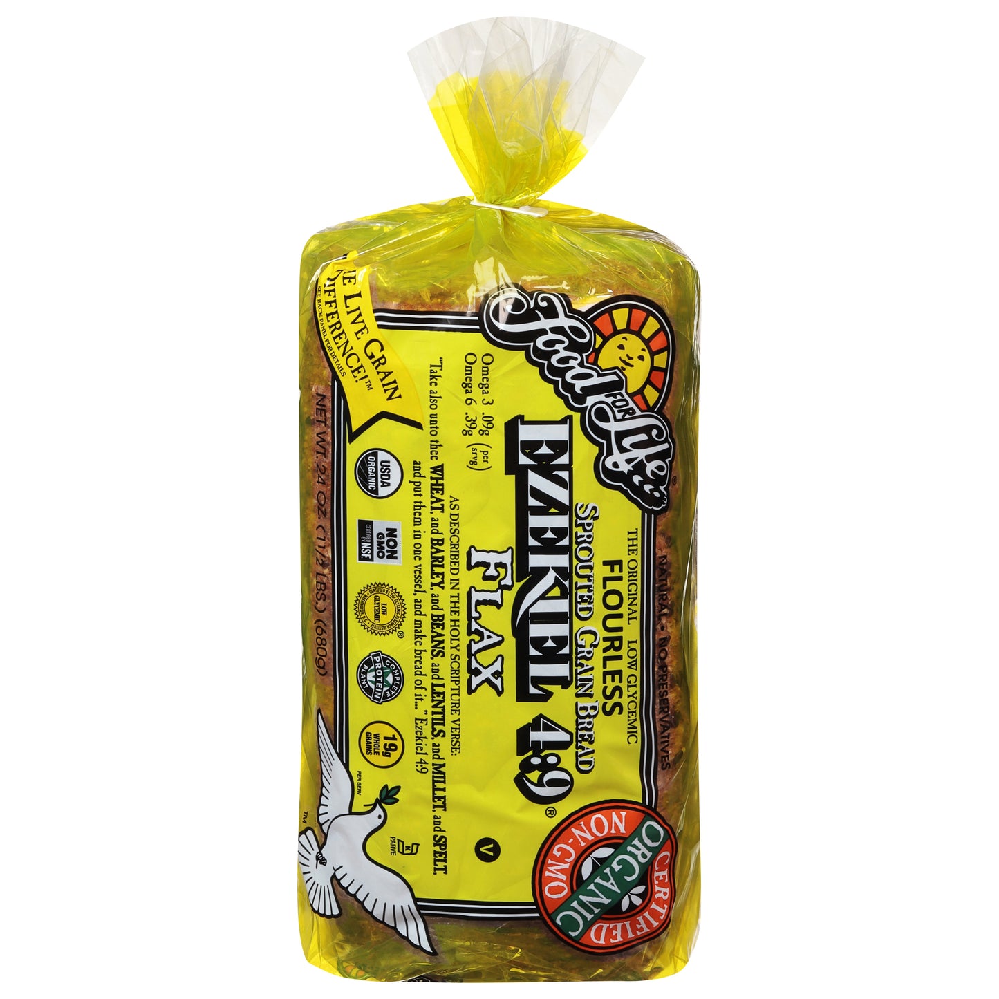 Food for Life Ezekiel 4:9 Flourless Flax Bread 24 oz