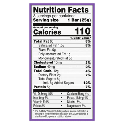 Perfect Bar Mini Gluten-Free Double Chocolate Protein Bar, Organic, 8 count, .88 oz