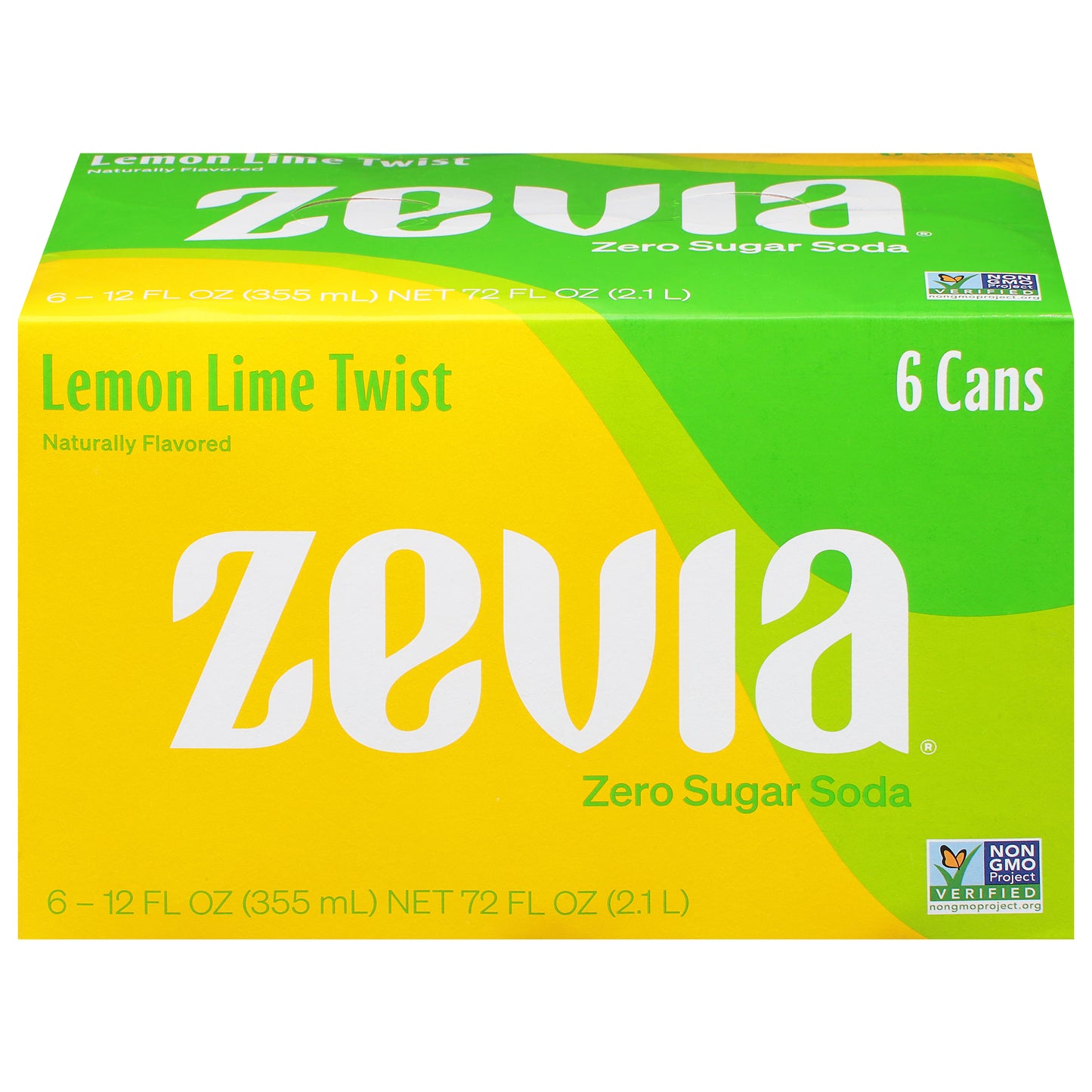 Zevia Zero Sugar Lemon Lime Twist Soda 6 - 12 fl oz Cans