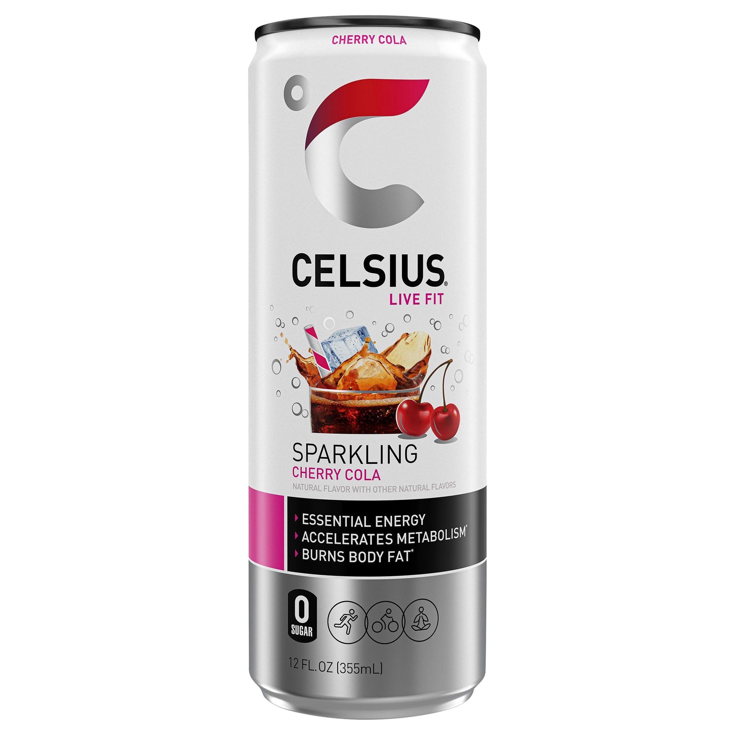 CELSIUS Sparkling Cherry Cola, Functional Energy Drink 12 Fl Oz Single Can