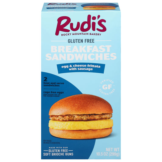 Rudi's Gluten Free Egg & Cheese Frittata with Sausage Breakfast Sandwiches 2 ea