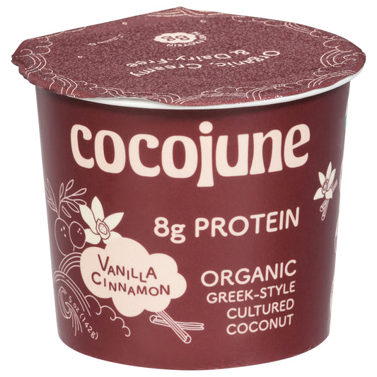 Cocojune Organic Greek-Style Cultured Coconut Vanilla Cinnamon Yogurt 5 oz