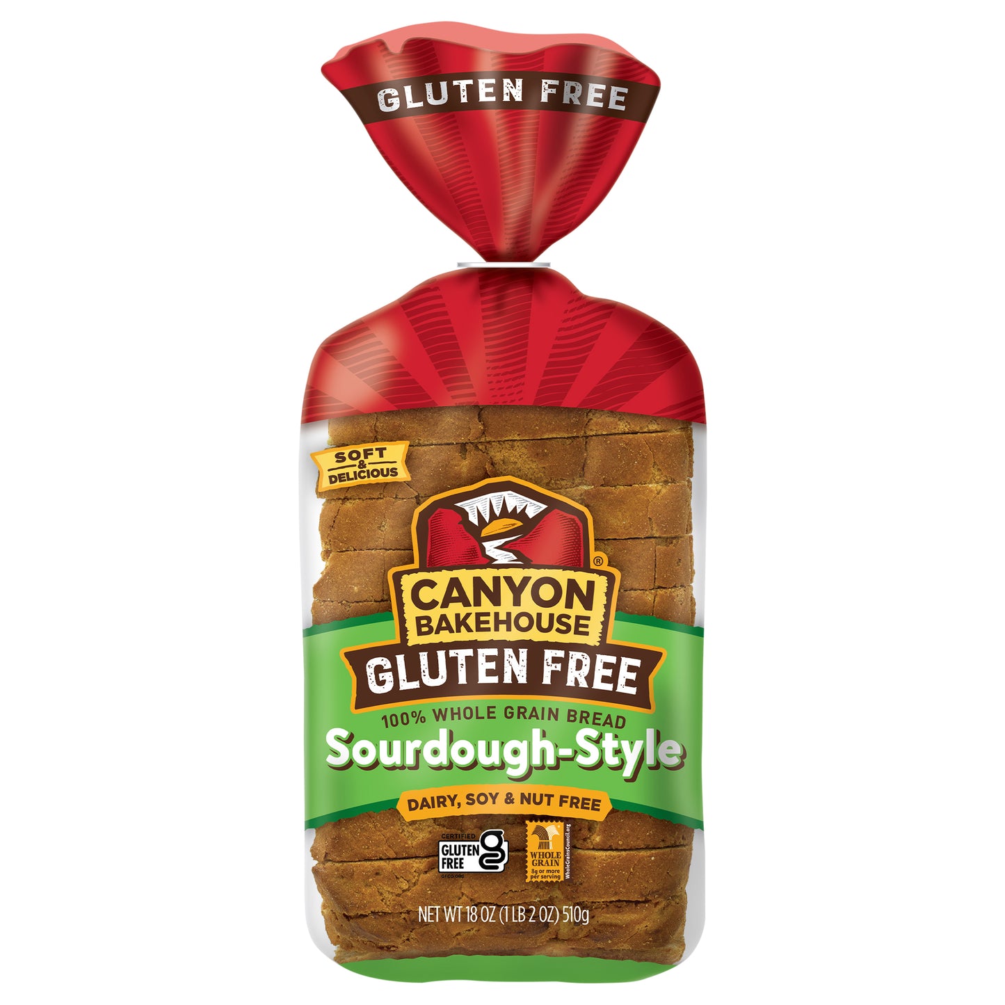 Canyon Bakehouse Gluten Free Sourdough-Style Bread, Whole Grain Gluten Free Bread, 18 oz Loaf