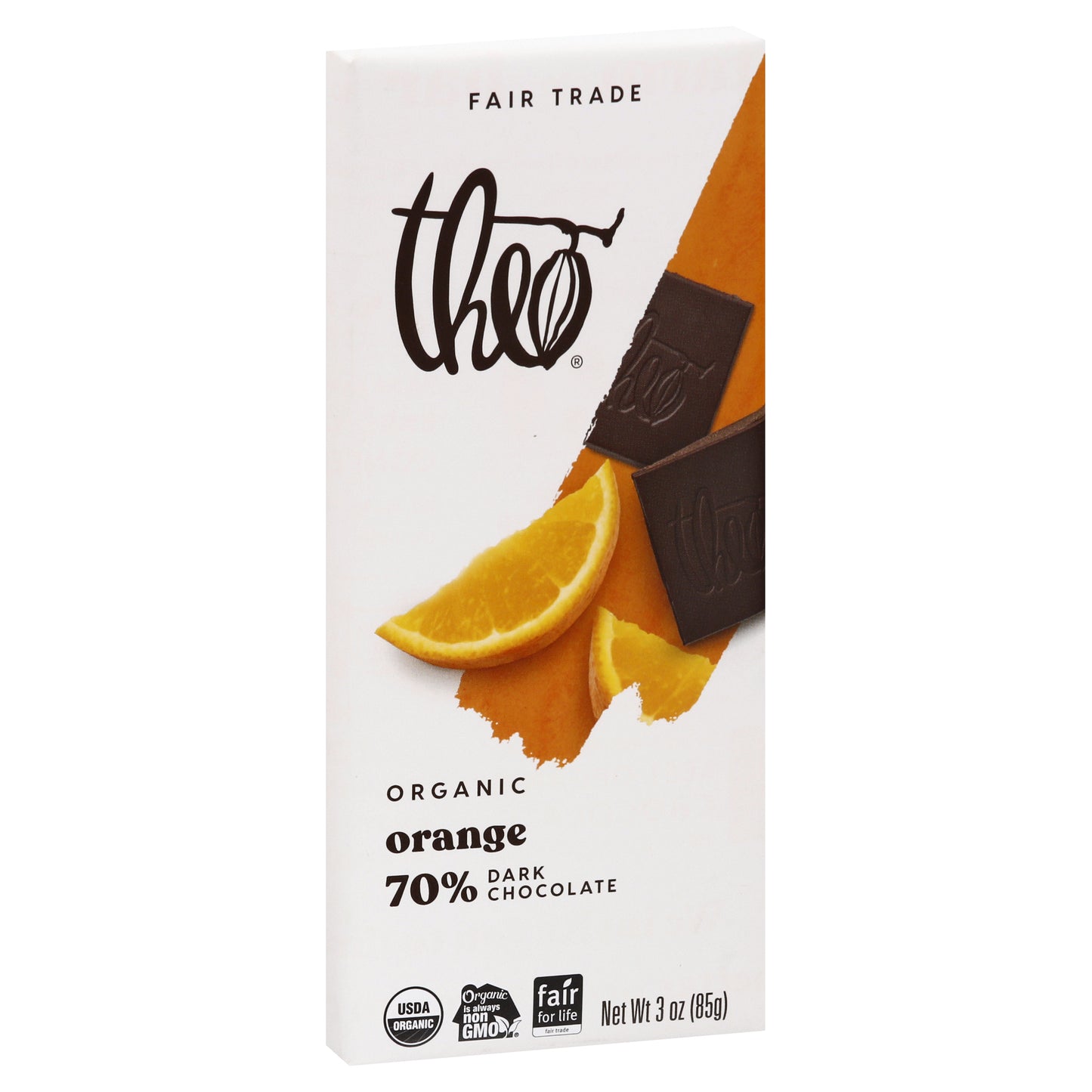 Theo Organic 70% Orange Dark Chocolate 3 oz