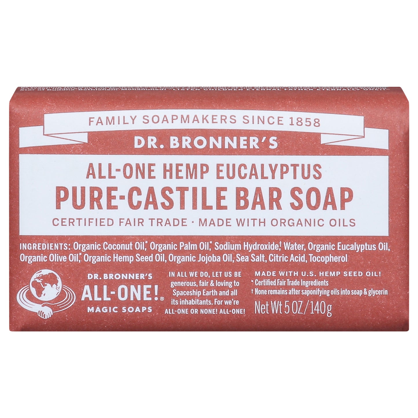 Dr. Bronner's All-One Hemp Eucalyptus Pure-Castile Bar Soap 5 oz