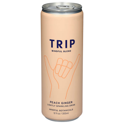 Trip Mindful Blend Mindful Botanicals Peach Ginger Lightly Sparkling Drink 12 fl oz