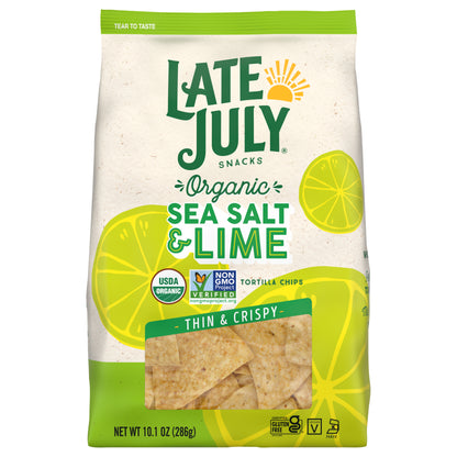 Late July Thin & Crispy Organic Sea Salt & Lime Tortilla Chips 10.1 oz