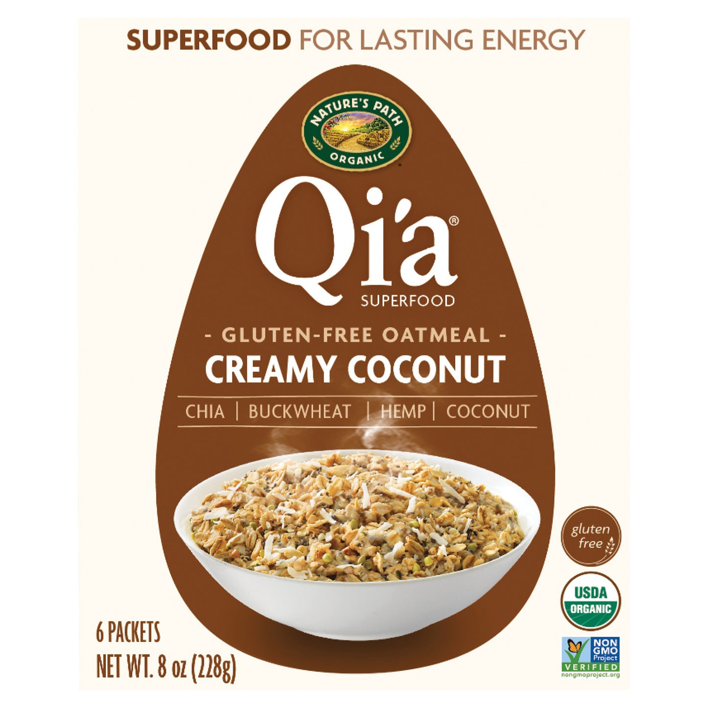 Nature's Path Qi'a Organic Creamy Coconut Oatmeal 8oz Box