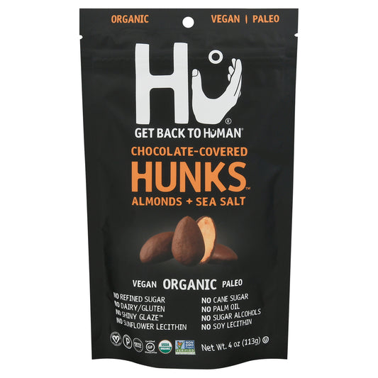Hu Organic Chocolate-Covered Almonds + Sea Salt Hunks 4 oz