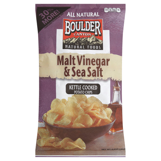 Boulder Canyon Potato Chips 6.5 oz - Malt Viinegar Sea Salt