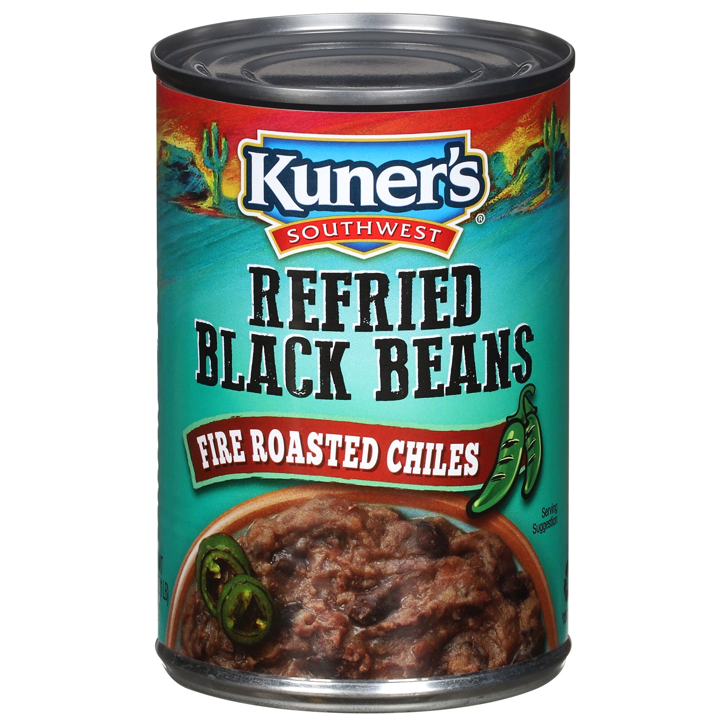 Kuner's Southwest Fire Roasted Chiles Refried Black Beans 16 oz