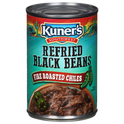 Kuner's Southwest Fire Roasted Chiles Refried Black Beans 16 oz