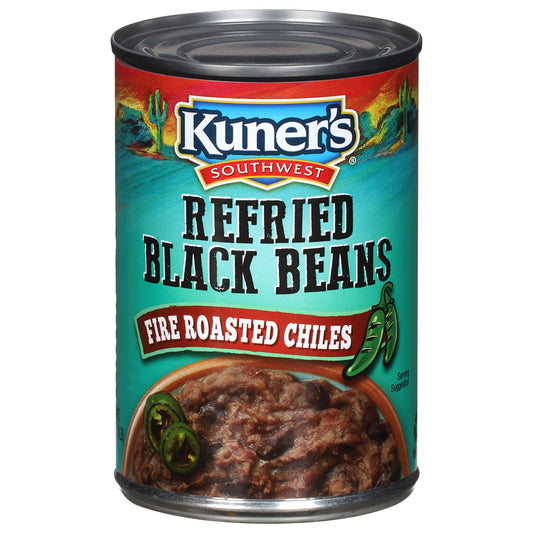 Kuner's Southwest Fire Roasted Chiles Refried Black Beans 16 oz