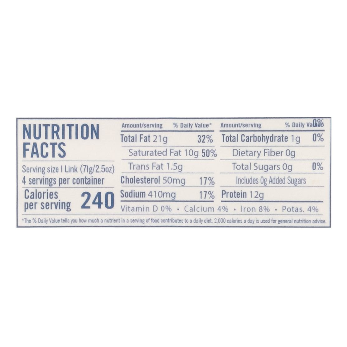 Force of Nature Jalapeno Cheddar Bison and Beef Sausage 10 oz