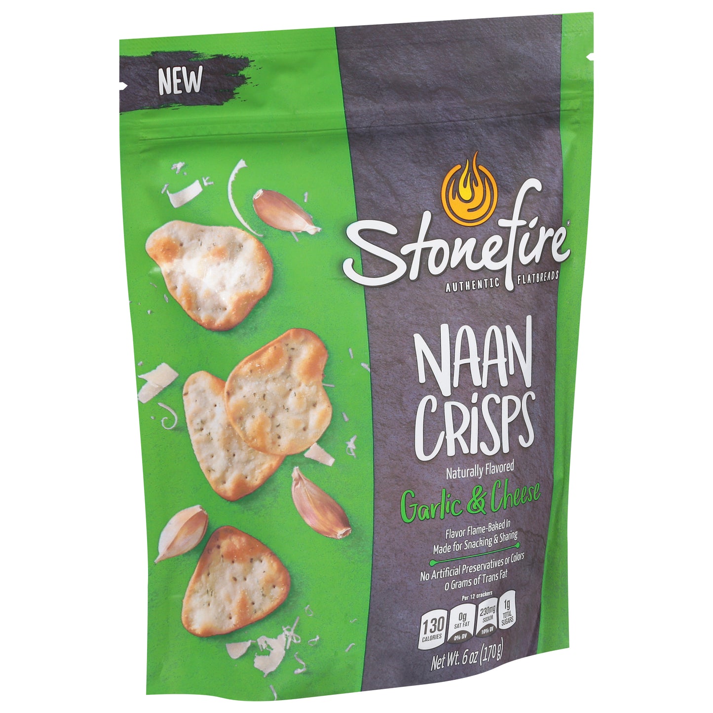 Stonefire Garlic & Cheese Naan Crisps 6 oz