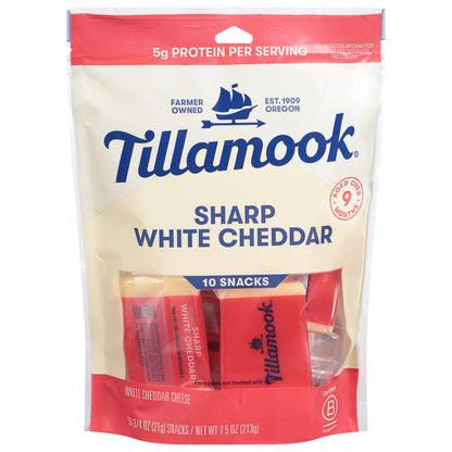 Tillamook Sharp White Cheddar Cheese 10 - 0.75 oz Portions