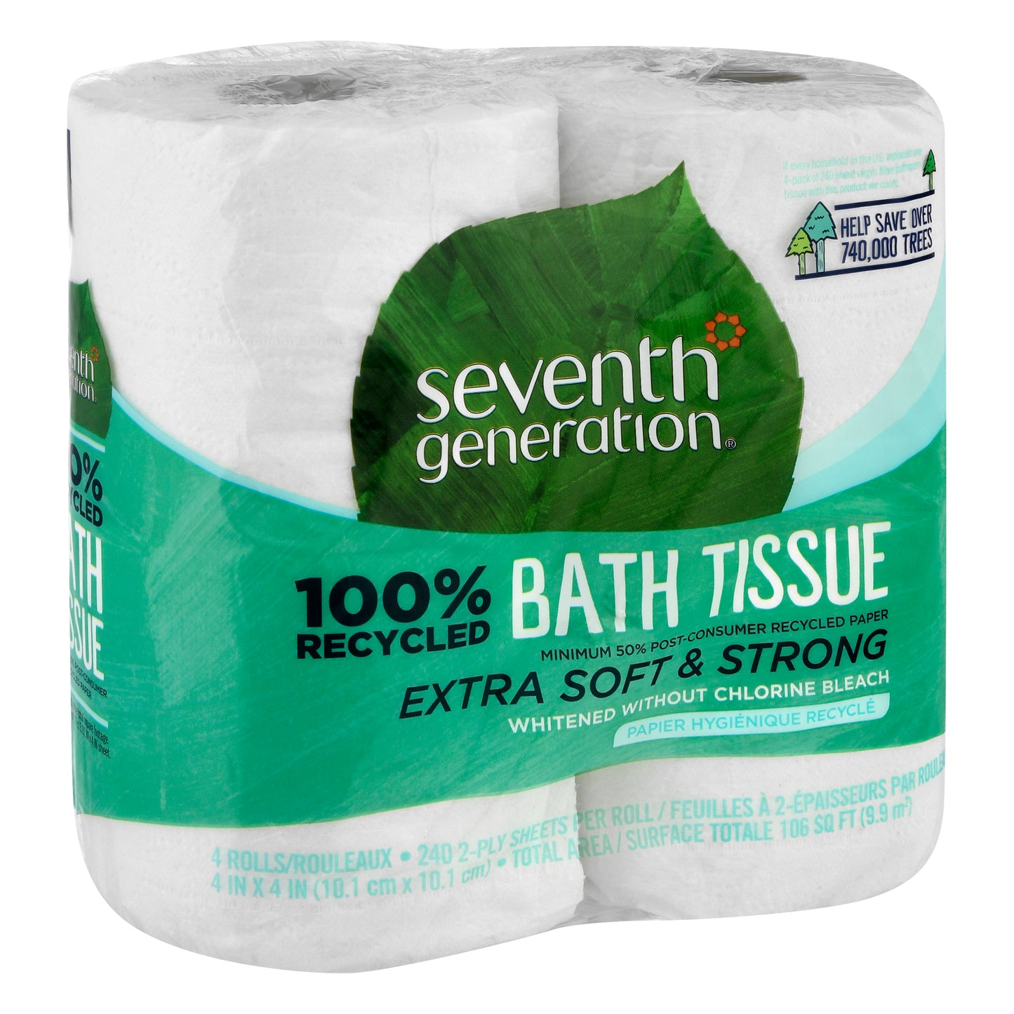 Seventh Generation 2-Ply Extra Soft & Strong Bath Tissue 4 ea