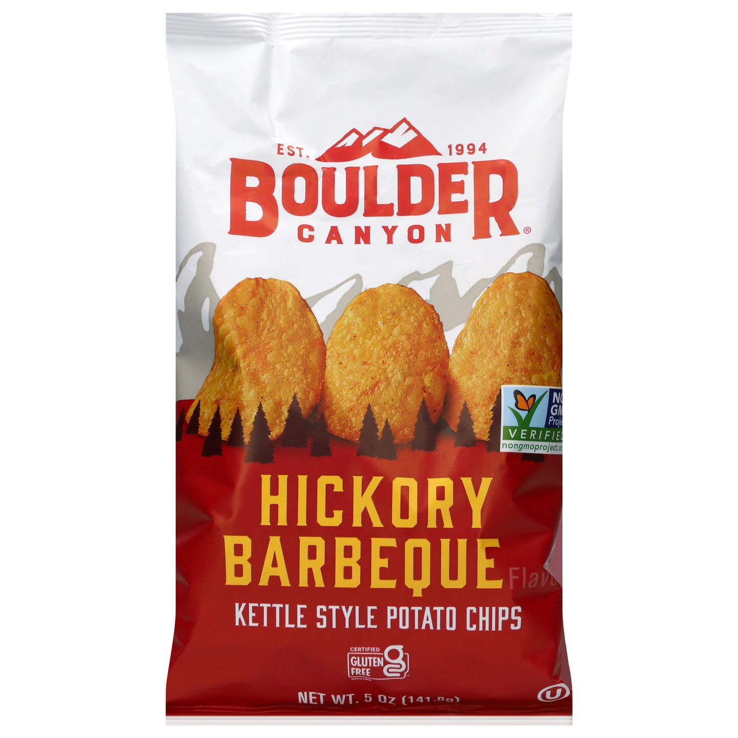 Boulder Canyon Kettle Style Hickory Barbeque Flavored Potato Chips 5 oz