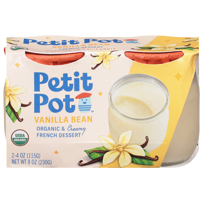 Petit Pot Organic & Creamy Vanilla Bean French Dessert 2 - 4 oz Jars