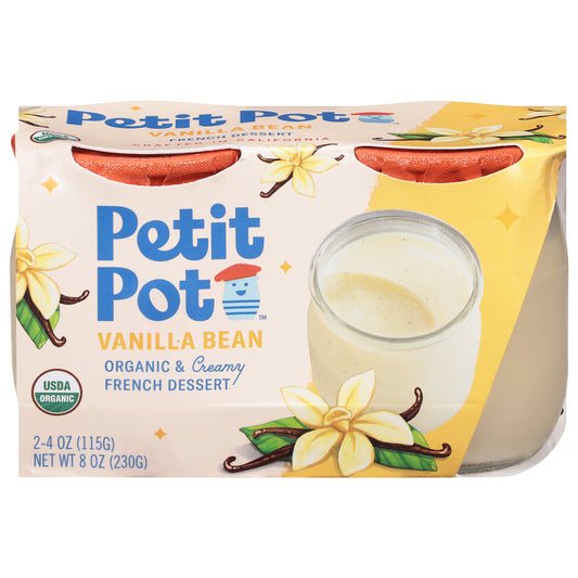 Petit Pot Organic & Creamy Vanilla Bean French Dessert 2 - 4 oz Jars