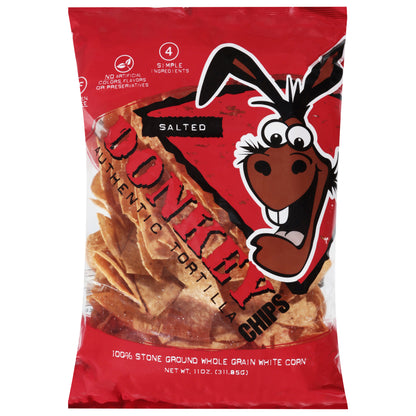 Donkey Chips Salted Authentic Tortilla Chips 11 oz