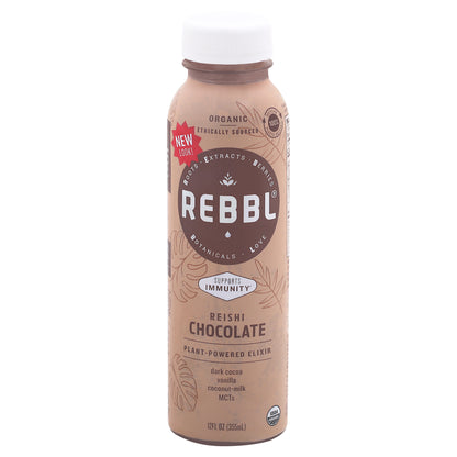 Rebbl Reishi Chocolate Plant-Powered Elixir 12 fl oz Bottle