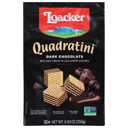 Loacker Quadratini Dark Chocolate Wafer Cookies Bite Size 8.82 oz