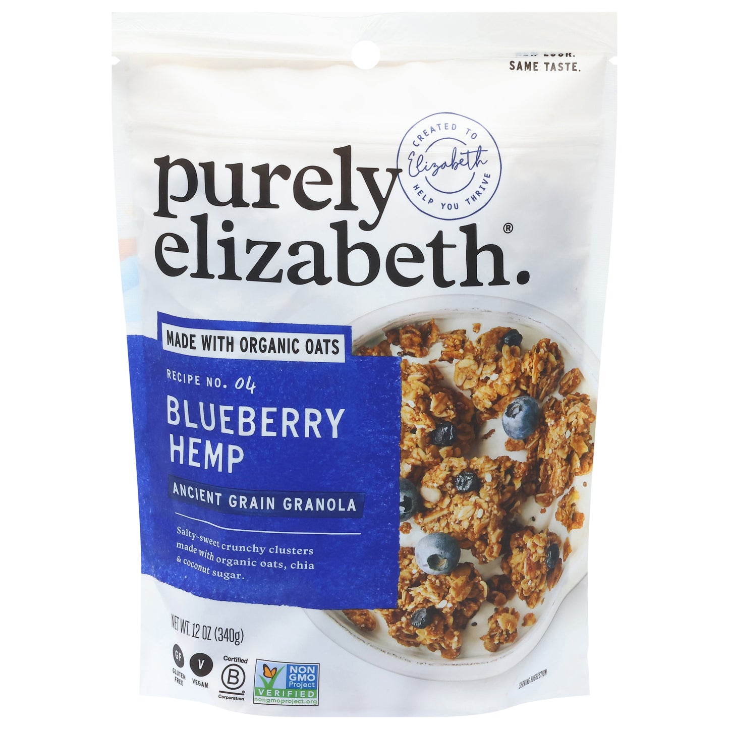 Purely Elizabeth Recipe No. 04 Blueberry Hemp Ancient Grain Granola 12 oz