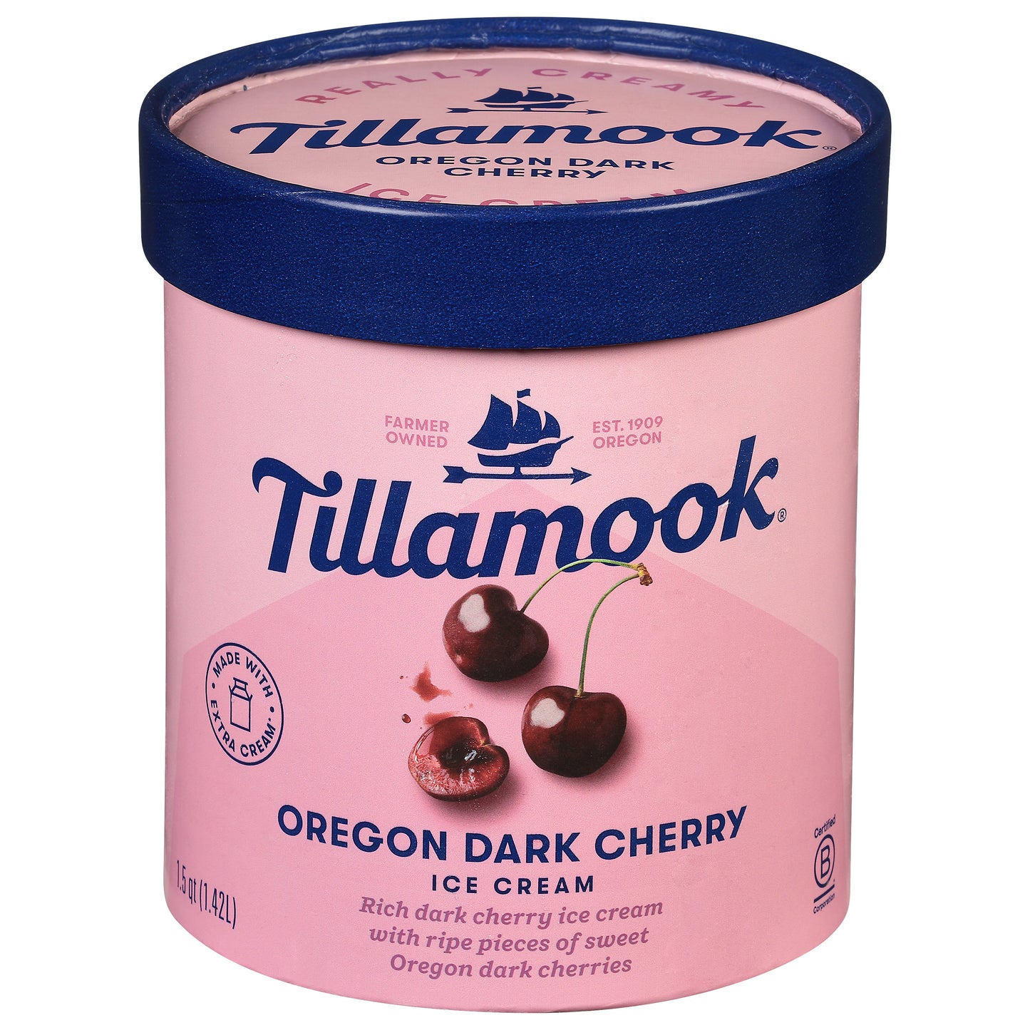 Tillamook Oregon Dark Cherry Ice Cream 1.5 qt
