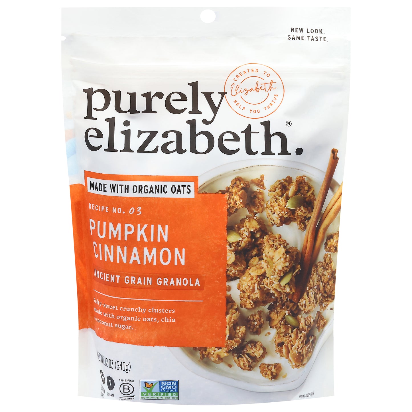 Purely Elizabeth Recipe No. 03 Pumpkin Cinnamon Ancient Grain Granola 12 oz