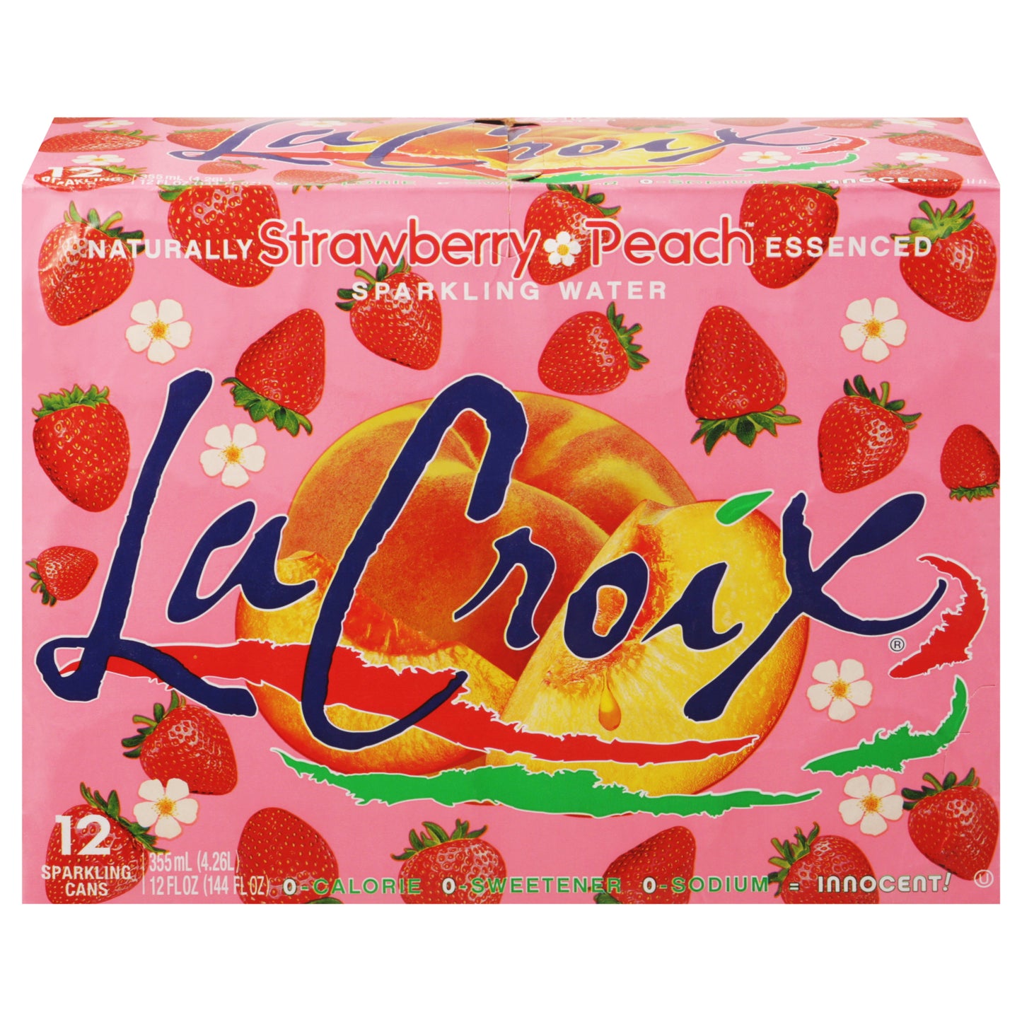 LaCroix Strawberry Peach Sparkling Water 12 - 355 ml Cans