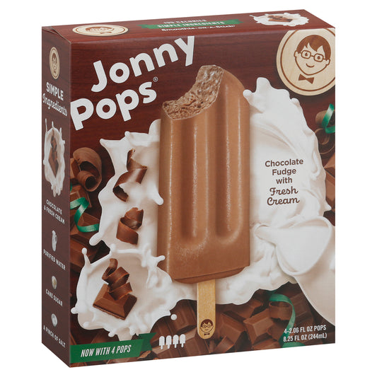 Jonny Pops Chocolate Fudge Ice Pops 4 - 2.06 fl oz Packs