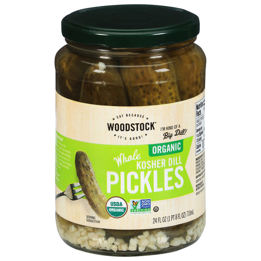 Woodstock Organic Whole Kosher Dill Pickles 24 fl oz