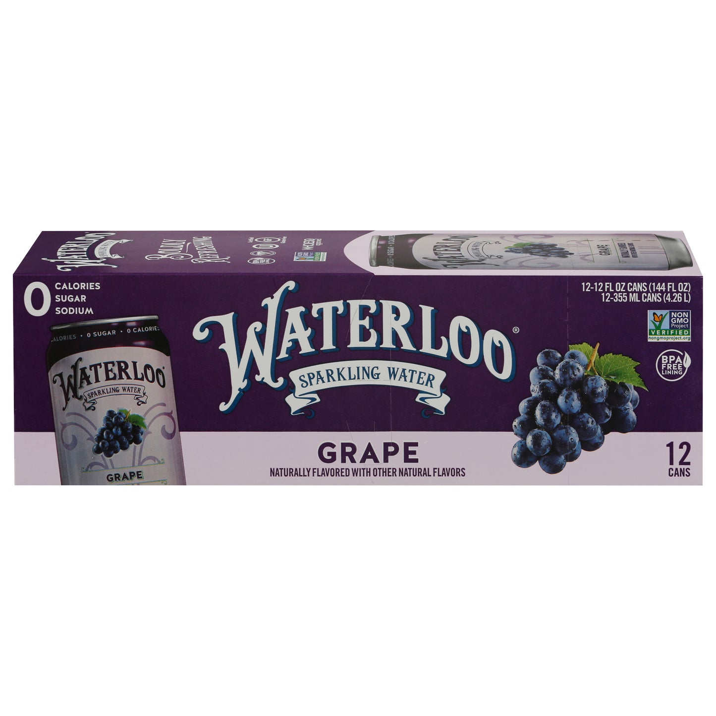 Waterloo Grape Sparkling Water 12 - 12 fl oz Cans