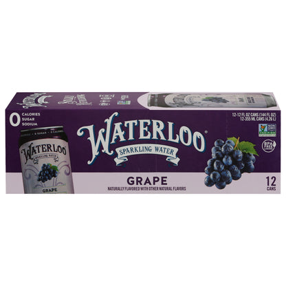 Waterloo Grape Sparkling Water 12 - 12 fl oz Cans