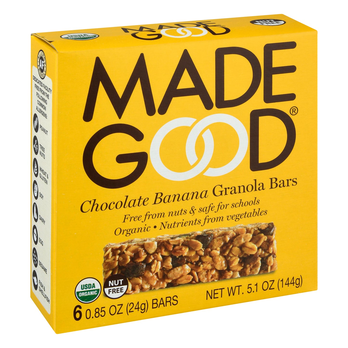 MadeGood Chocolate Banana Granola Bars 6 ea