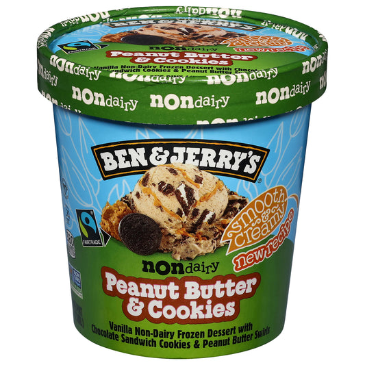 Ben & Jerry's Non Dairy Peanut Butter & Cookies Frozen Dessert 1 pt