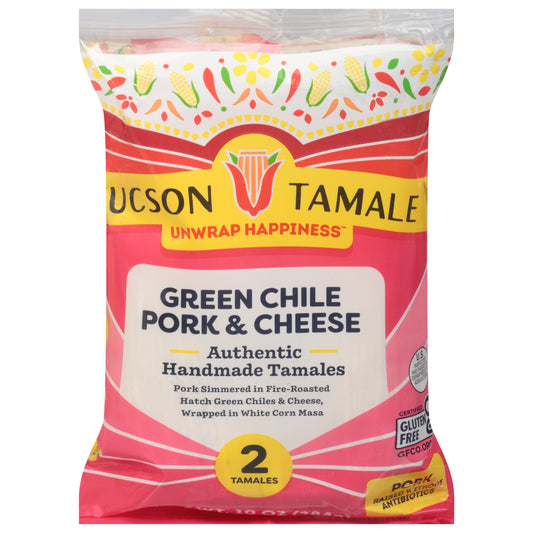 Tucson Tamale Unwrap Happiness Green Chile Pork & Cheese Tamales 2 ea